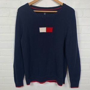 VTG Knit Sweater Tommy Hilfiger LRG Logo Nautical